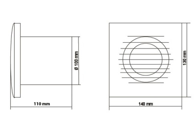 Накладной вентилятор Europlast Т100 HT (таймер и датчик влажности)