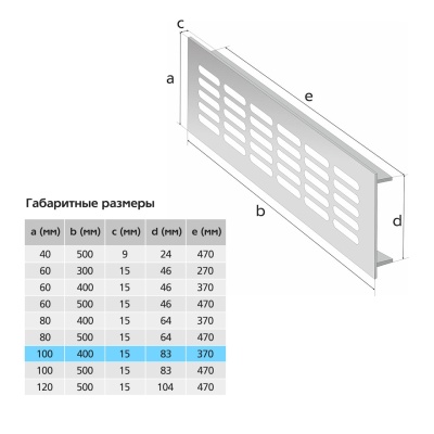 Вентиляционная решетка Благовест золото (400x100 мм)