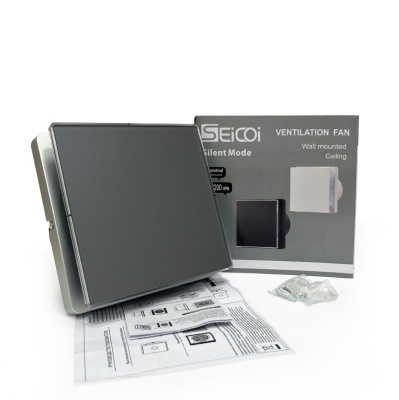 Накладной вентилятор Seicoi SNAD04-01 Silver grey glass Накладной вентилятор Seicoi SNAD04-01 Silver grey glass