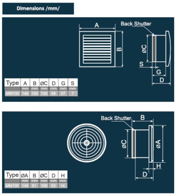 Накладной вентилятор JSC MM 100 (сверхтонкий, квадрат) Накладной вентилятор JSC MM 100 (сверхтонкий, квадрат)