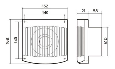Вентилятор накладной ЭРА COMFORT 5