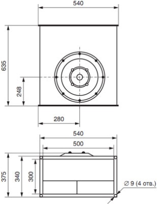 Вентилятор канальный ВКП-50-30-4D