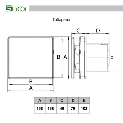 Накладной вентилятор Seicoi SNAD04-01 Black glass Накладной вентилятор Seicoi SNAD04-01 Black glass
