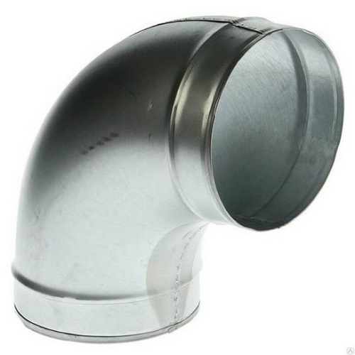 Отвод 90º круглый штампованный (оц. сталь) (125 мм)