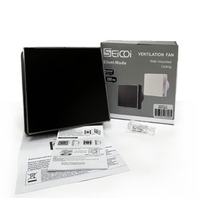 Накладной вентилятор Seicoi SNAD04-01 Black glass Накладной вентилятор Seicoi SNAD04-01 Black glass